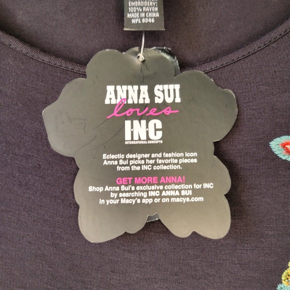 Anna Sui Loves INC International Concepts Embroidered Bell Sleeve Top Size 2XL - Picture 3 of 15